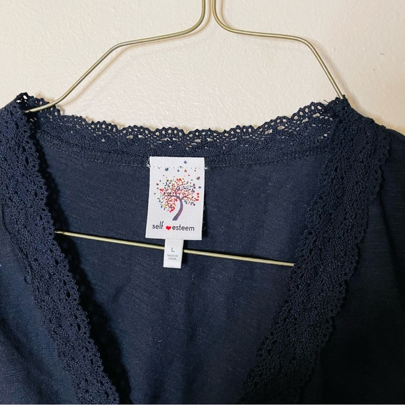 NWT Black Crochet Accent Top - Picture 3 of 7